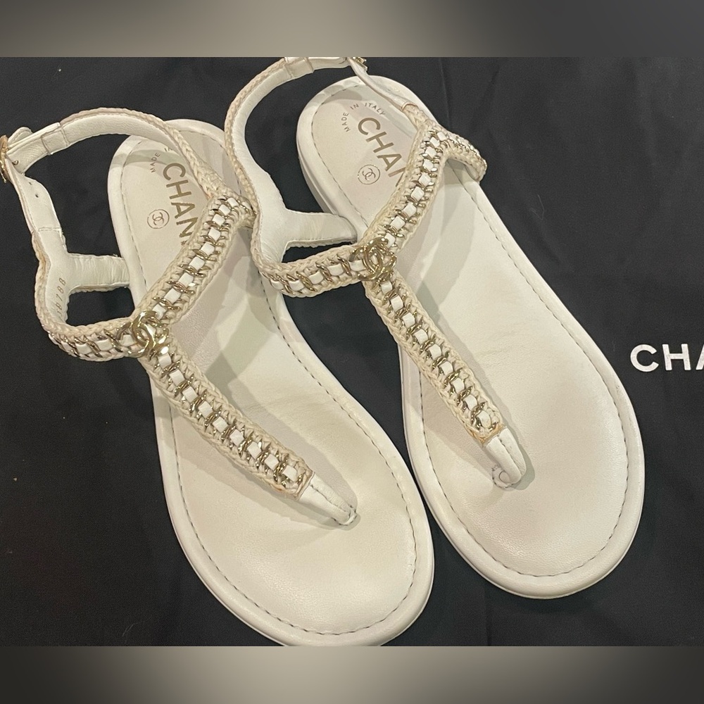 Chanel Broderie Thong Sandals